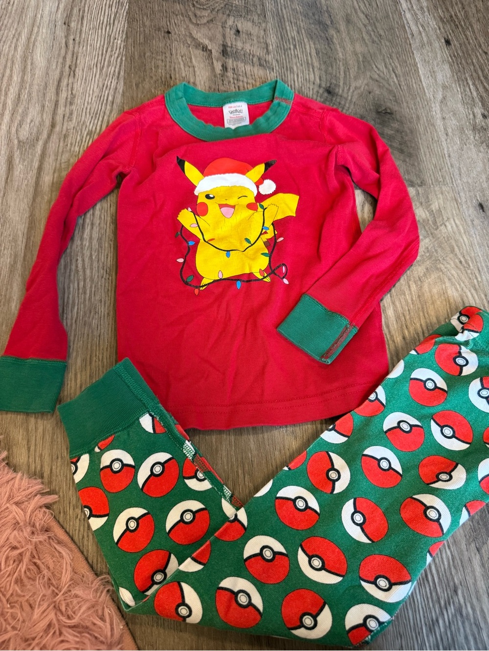 Pokémon Pikachu Christmas Pajama Set Hanna Andersson Size 4 Organic Cotton